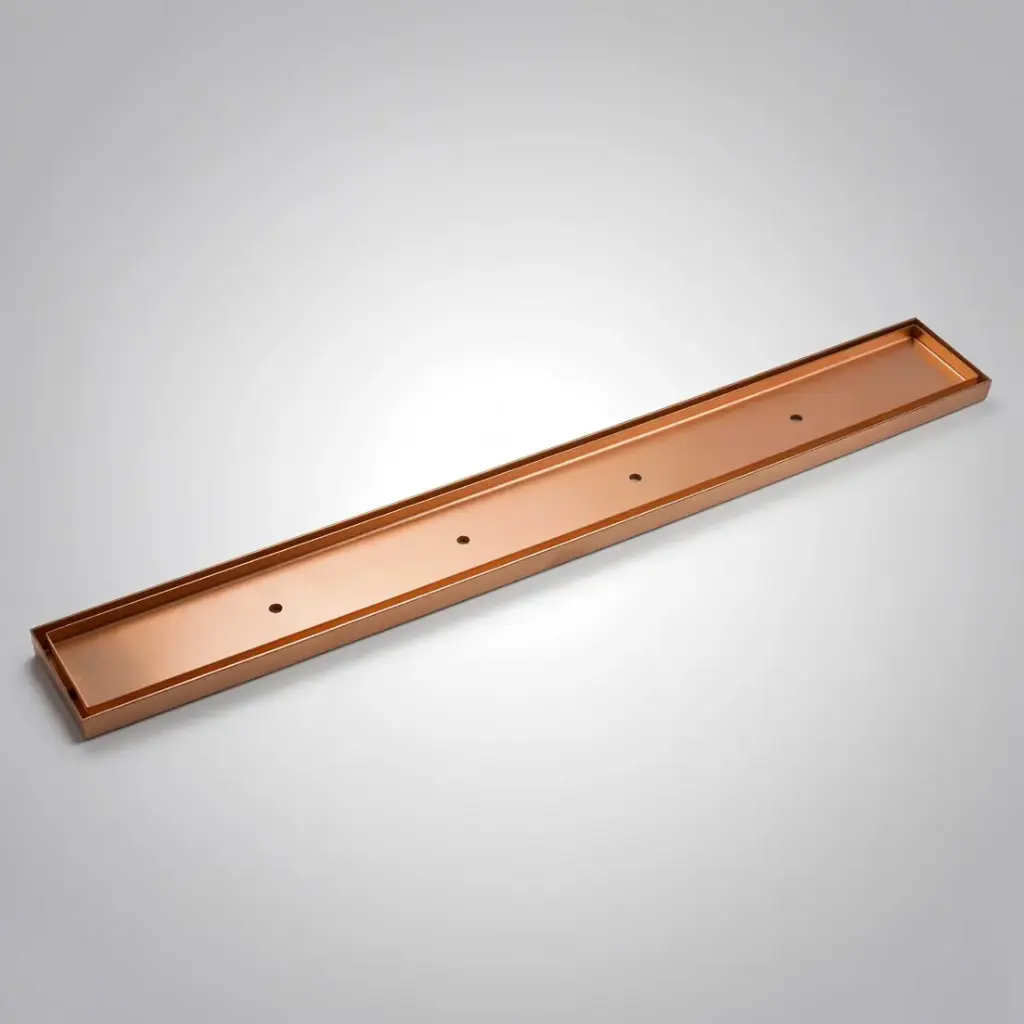 [55834] 800*100*21mm Electroplated Rose Gold Tile Insert Drain No Outlet