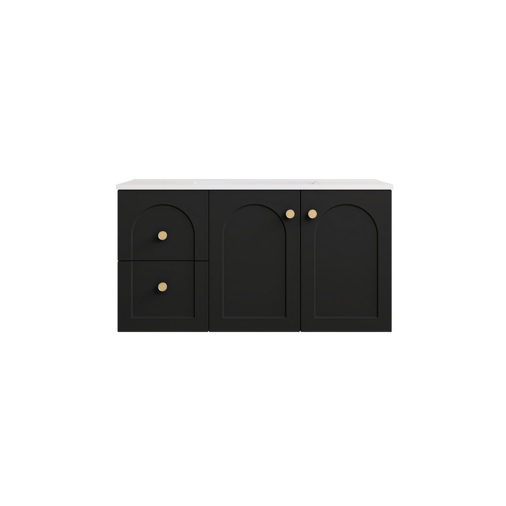 [56799] 890*455*470mm Matte Black Chester Federation Wall Hung PVC Cabinet,Left Hand Drawers