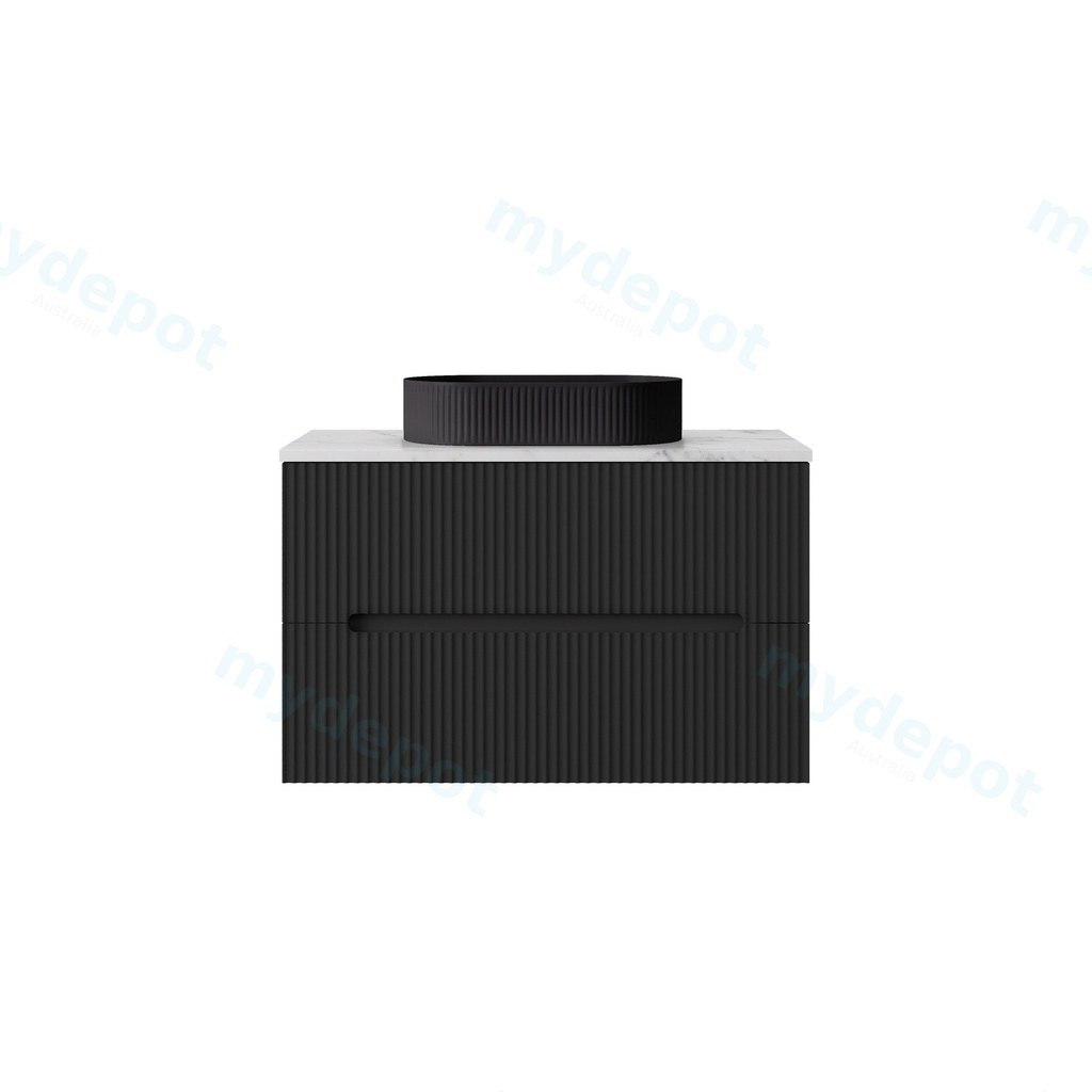 890*455*540mm Matte Black Cabarita Morden Wall Hung PVC Cabinet