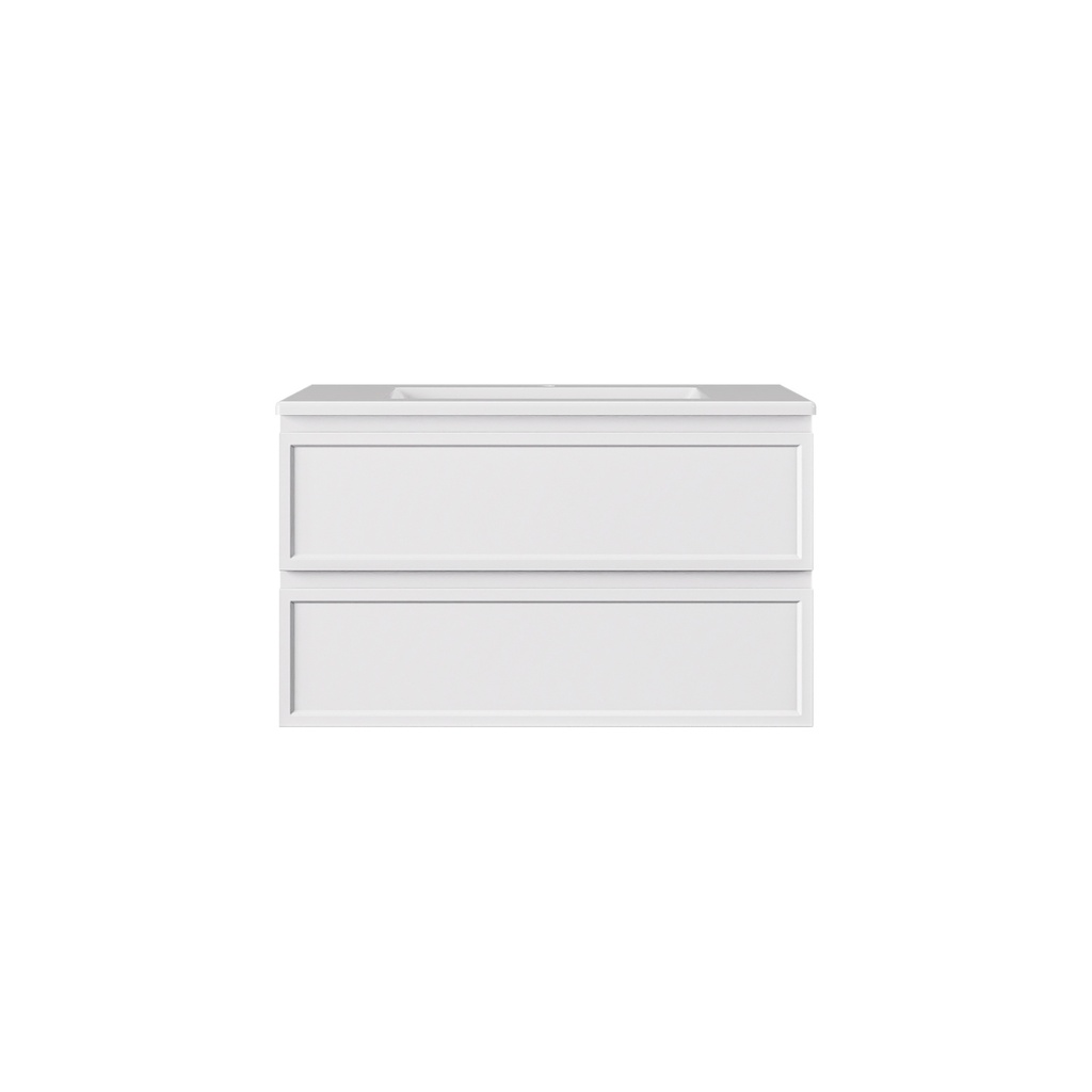 [56475] 890*455*560mm Matte White Hamilton Federation Wall Hung PVC Cabinet Two Drawers