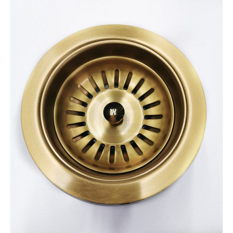 [41214] 90/114mm Kitchen Sink Gold Strainer Waste Assembly Stainless Steel 304