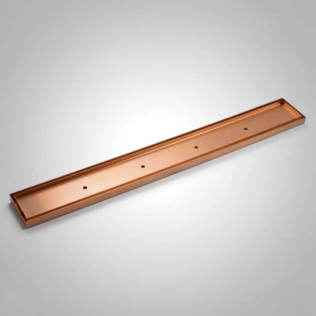 [55835] 900*100*21mm Electroplated Rose Gold Tile Insert Drain No Outlet