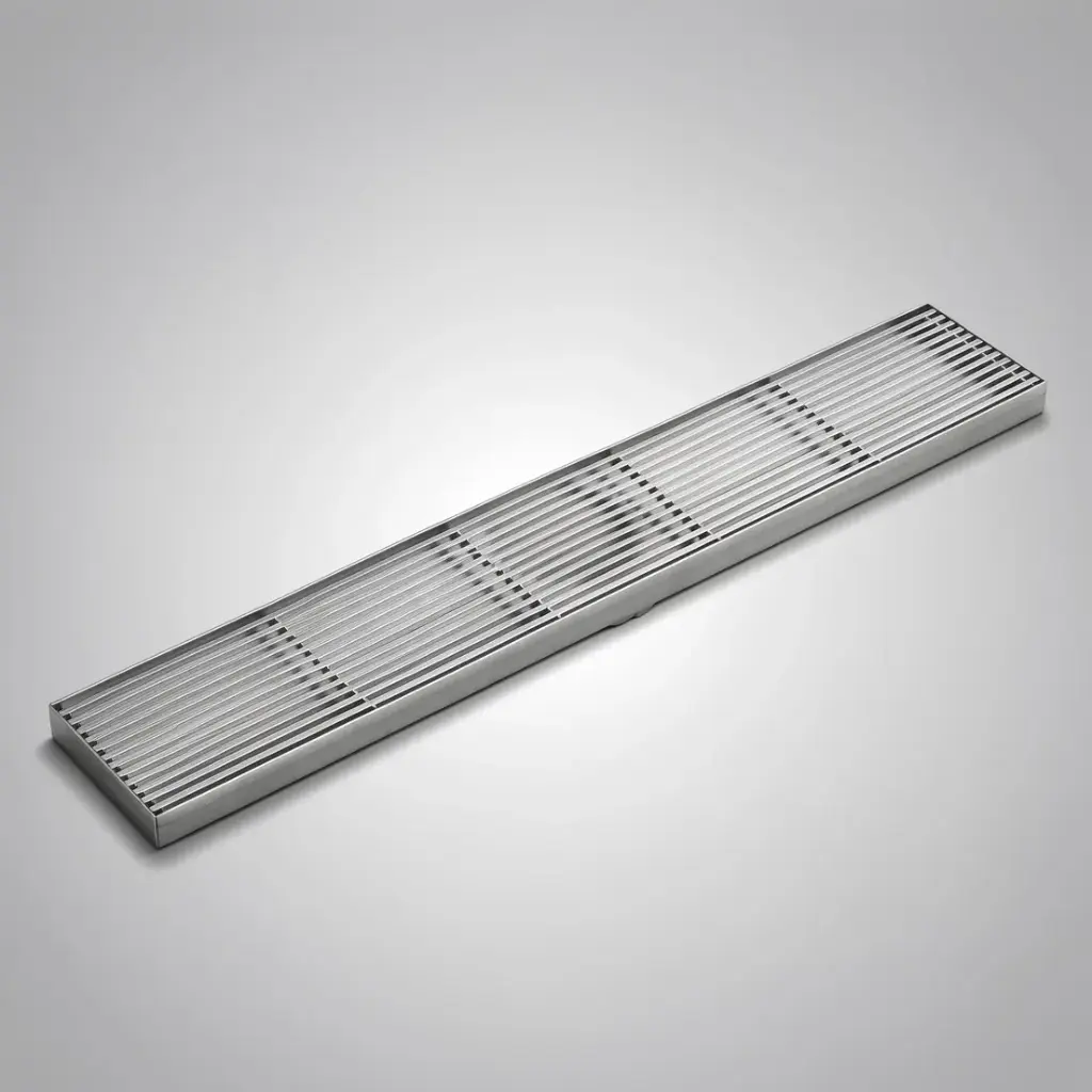 [55706] 900*100*21mm Electroplated Silver Grills Drain Centre Outlet 80mm