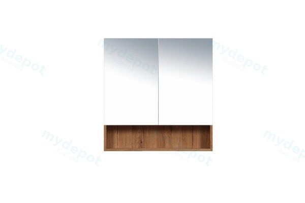 900*150*780mm Canyon Oak Wall Hung Woodgrain Mirror Cabinet Two Doors