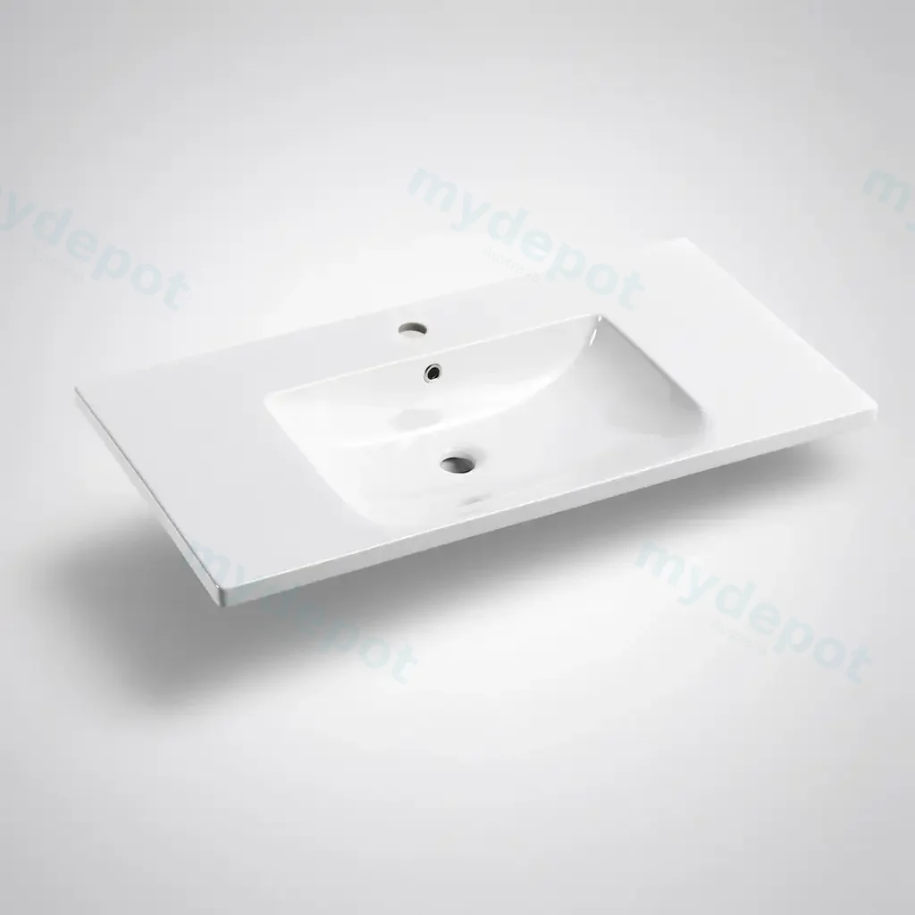 900x460x165mm Eden D Shape Basin Ceramic Top