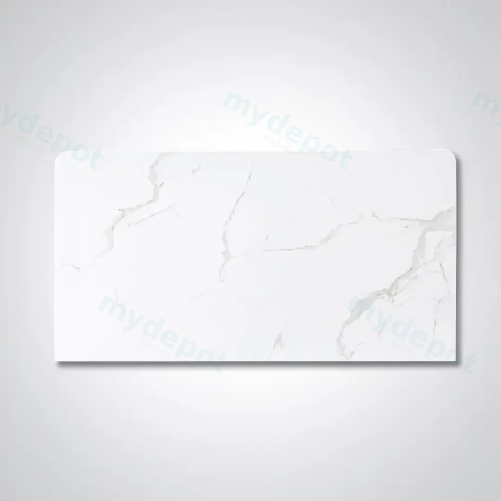 900x465x15mm White Marble Look Sintered Stone Top Benchtop