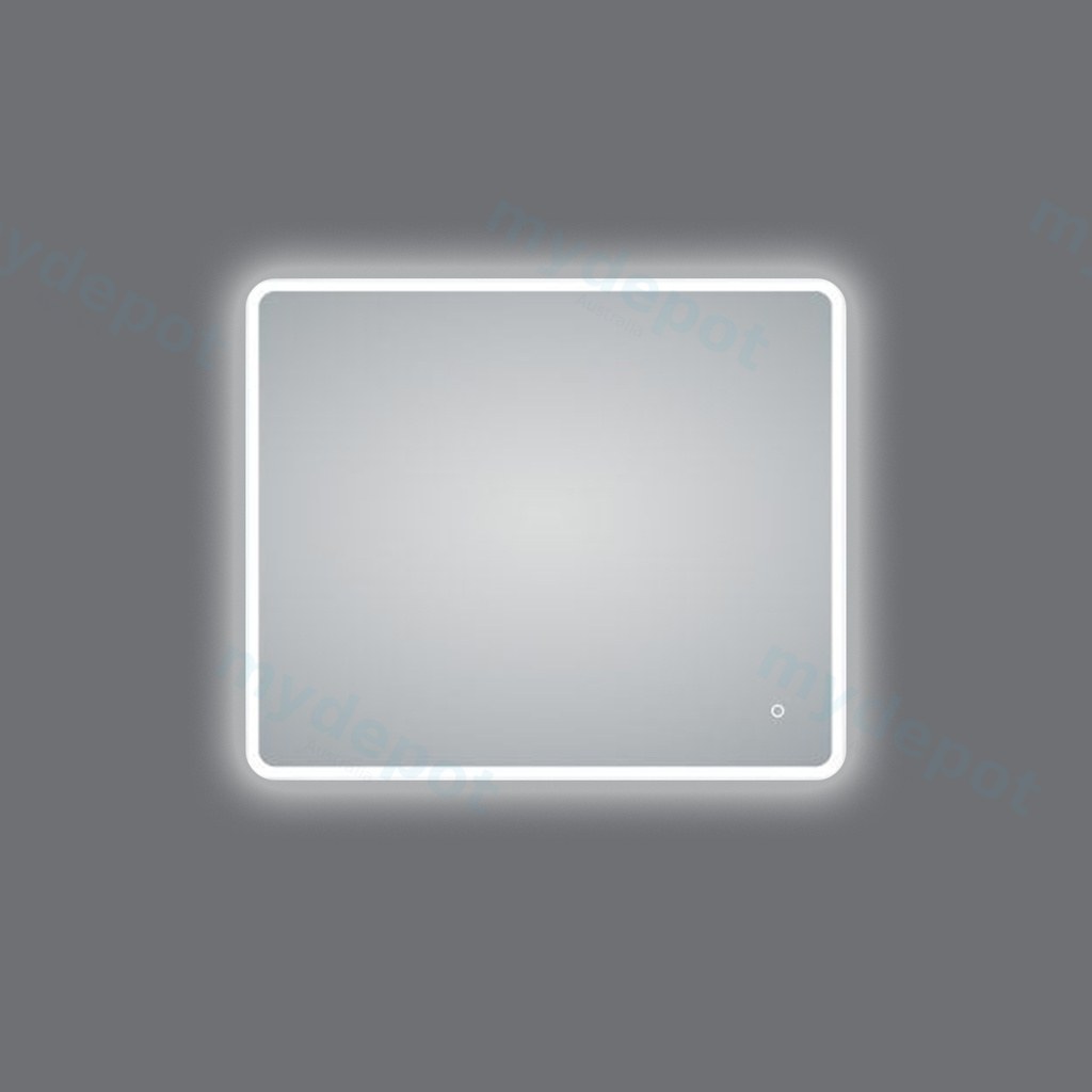[41231] 900*750mm Frosted Edge 3 Color Lighting Backlit Acrylic LED Mirror Touch Sensor Switch Defogger Pad Wall Mounted Vertical or Horizontal