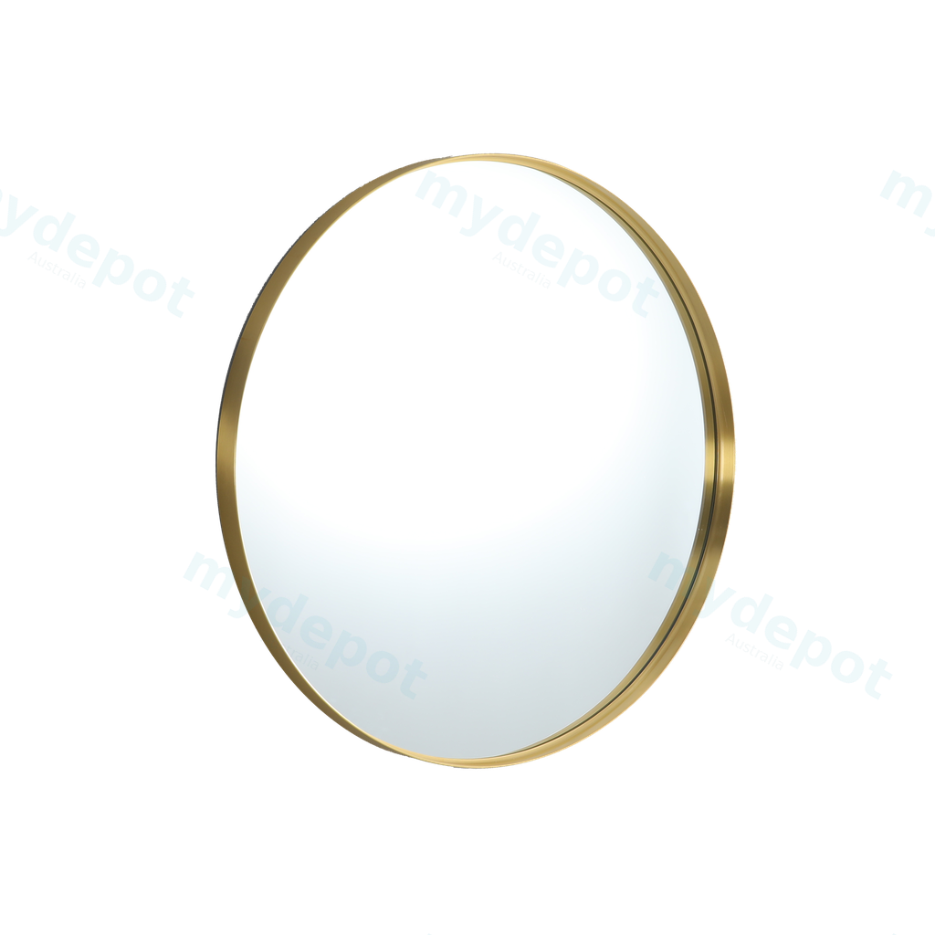 900X900X35mm Burshed Gold Orbis Frame Mirror
