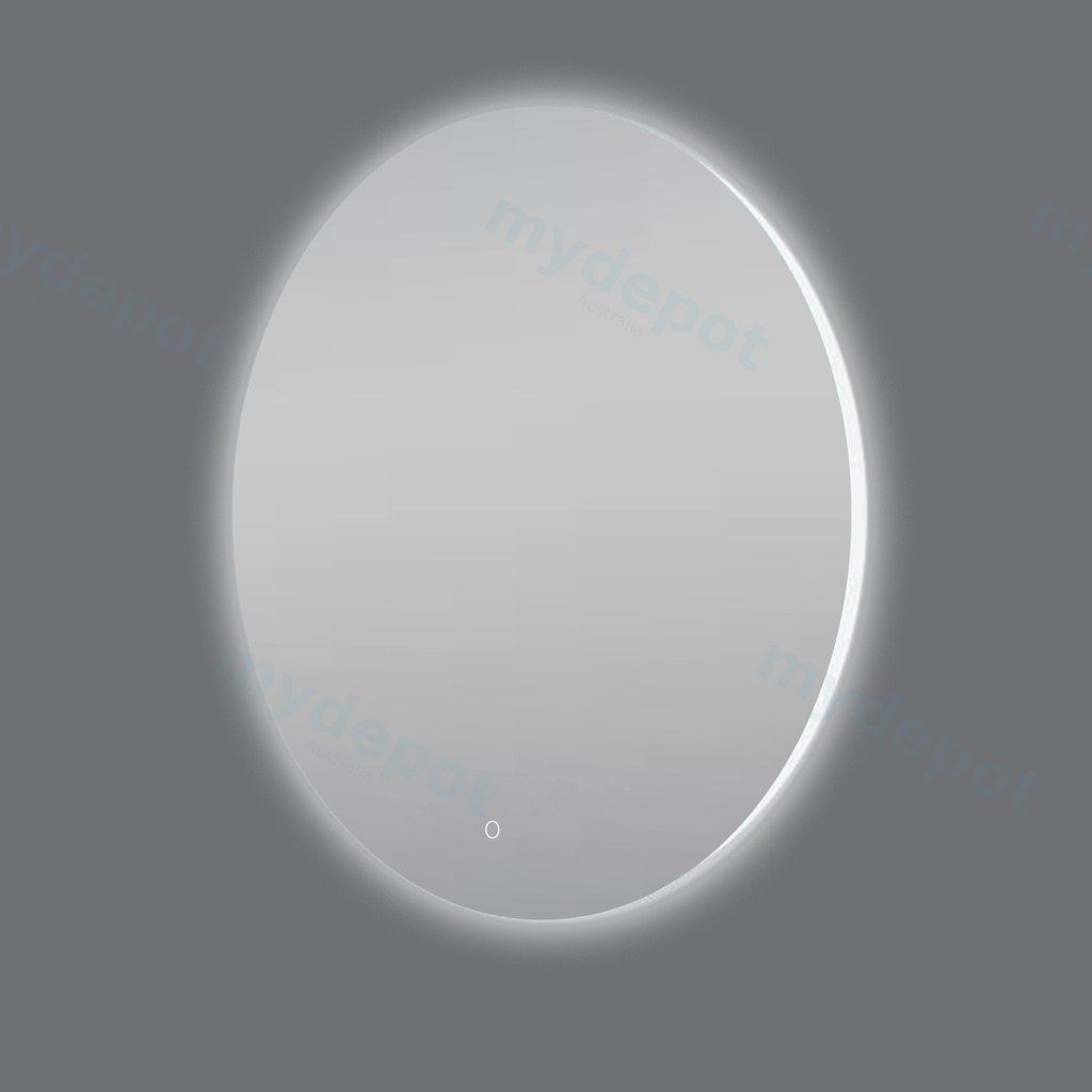 [41229] 900mm Round 3 Color Lighting Backlit Acrylic LED Mirror Touch Sensor Switch Defogger Pad Wall Mounted