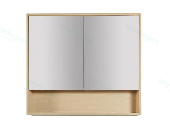 900x150x780mm Hera Tas Oak MDF Shaving Cabinet With Two Doors Two Fixed Shelves