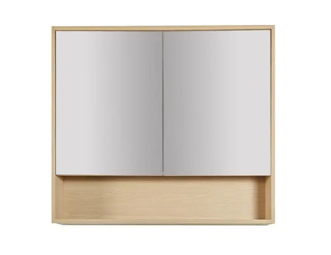 900x150x780mm Hera Tas Oak MDF Shaving Cabinet With Two Doors Two Fixed Shelves