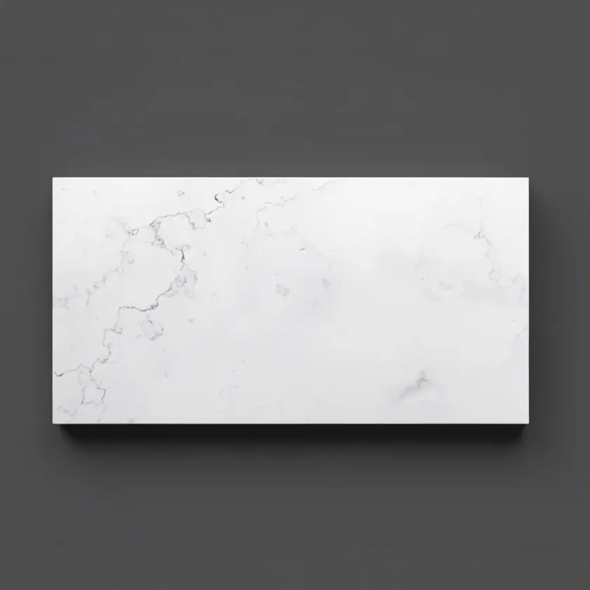 [90185/QZ9046ST] 900x465x20mm Quartz Stone Top Gloss White Marble Look Silica-Free Caesarstone Benchtop
