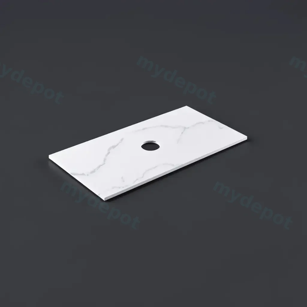 905X465X12mm Calacatta Artic White Solid Surface Stone Top