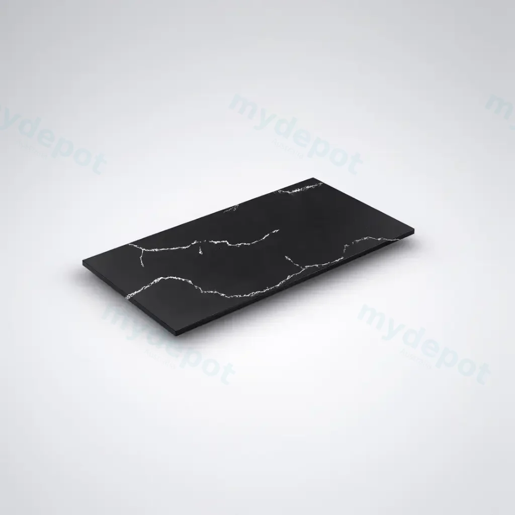 [56312] 905X465X12mm Calacatta Night Solid Surface Stone Top Solid Surface Plain Slab For Custom Hole Cutting
