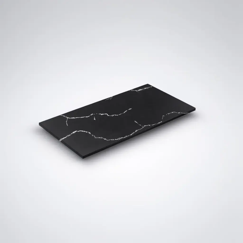 [56312] 905X465X12mm Calacatta Night Solid Surface Stone Top Solid Surface Plain Slab For Custom Hole Cutting