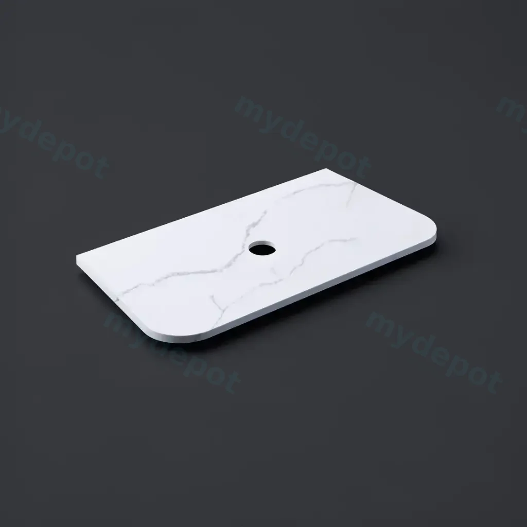 [56064] 905X505X12mm Calacatta Artic White Solid Surface Stone Top