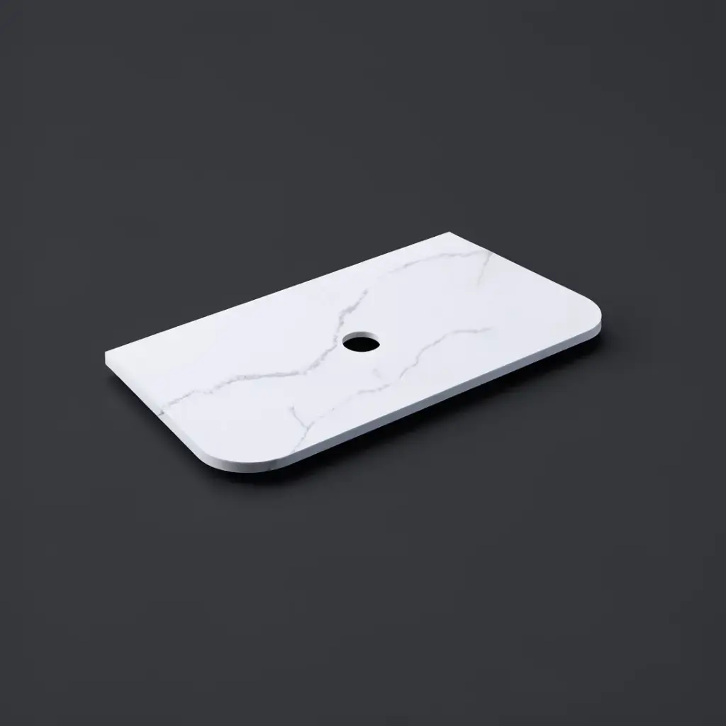 905X505X12mm Calacatta Artic White Solid Surface Stone Top