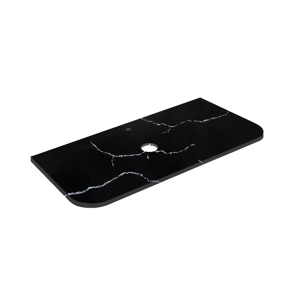 [56330] 905X505X12mm Calacatta Night Solid Surface Curve Stone Top