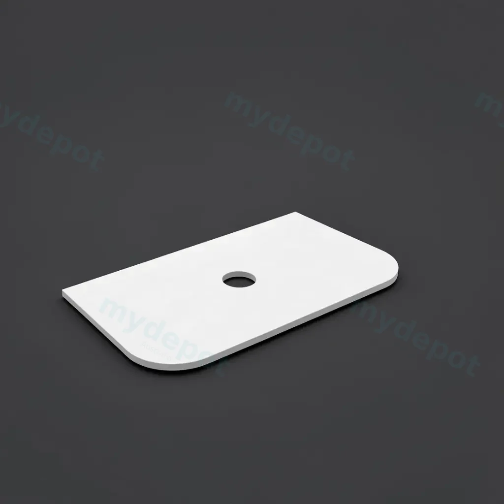 [56120] 905X505X12mm Matte White Solid Surface Plain Slab Curve Stone Top