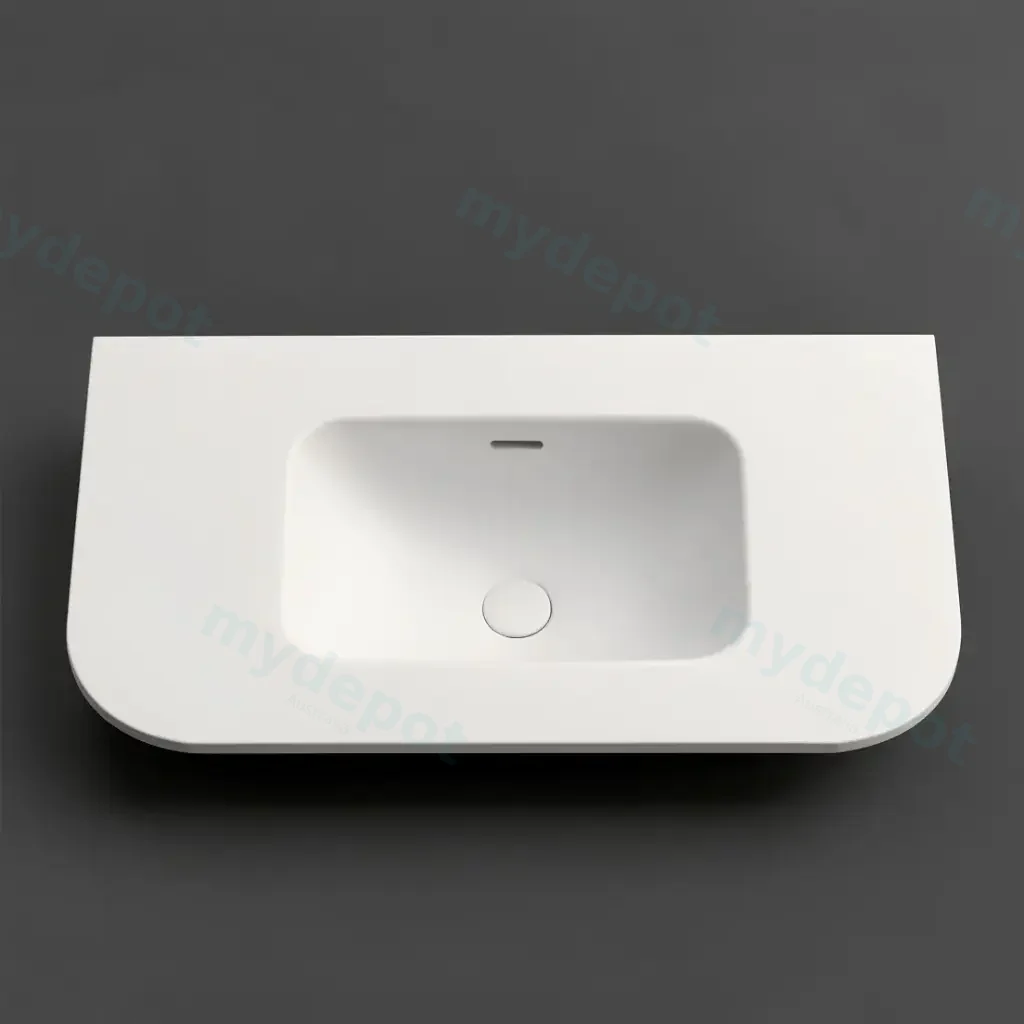 [56087] 905X505X140 Matte White Aruro Solid Surface Stone Basin