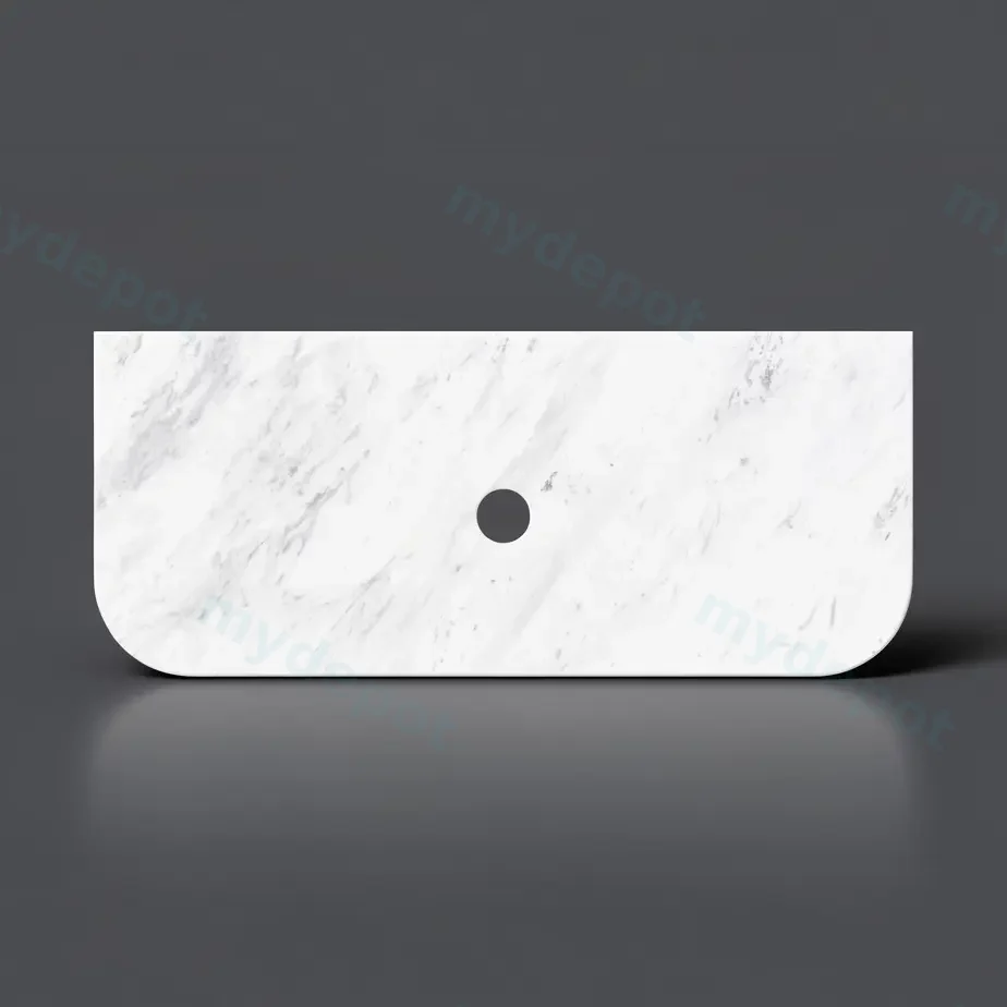 905X505X18mm Carrara White Marble Curve Stone Top