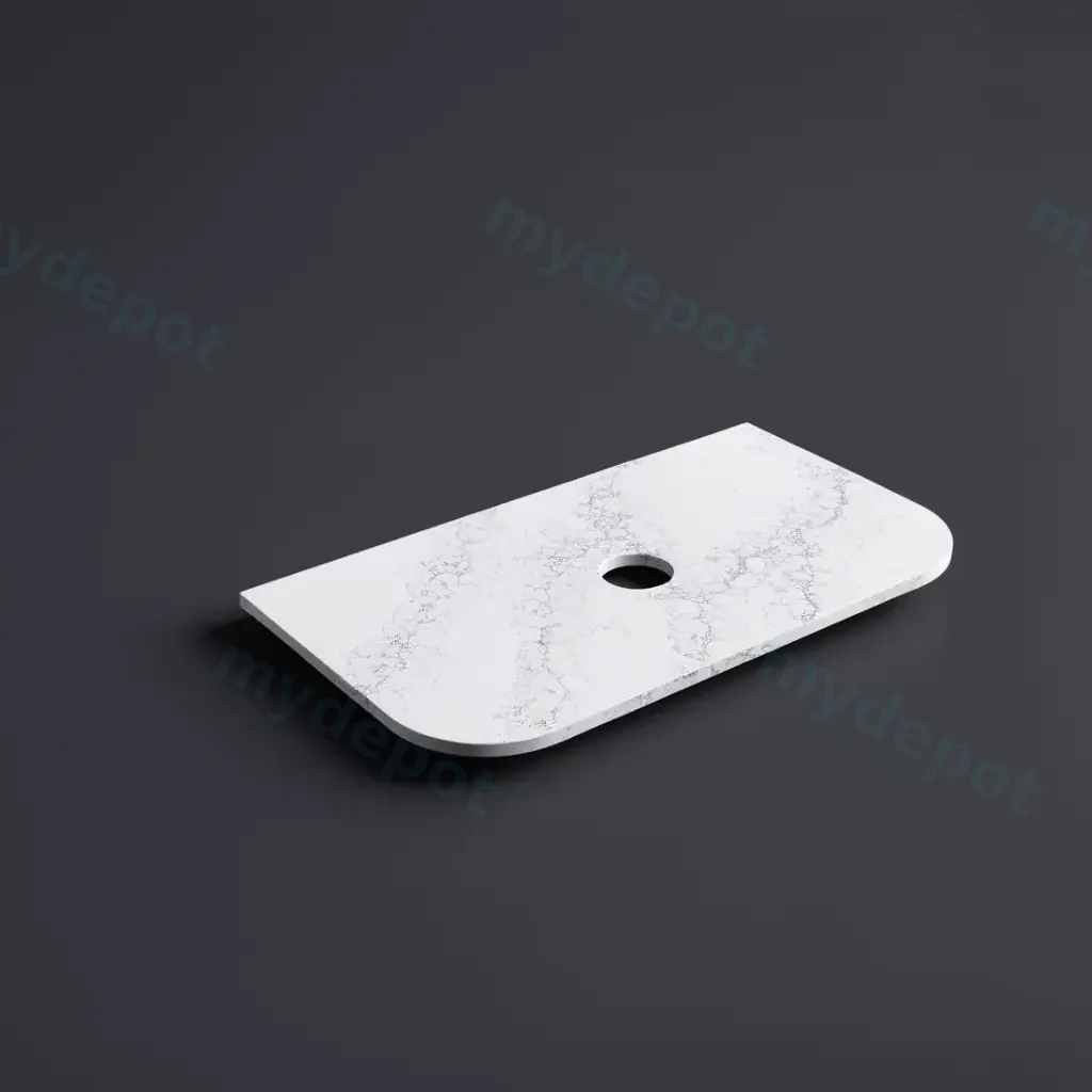 905X505X20mm Calacatta White (WG486) Zero Silica Engineer Curve Stone Top
