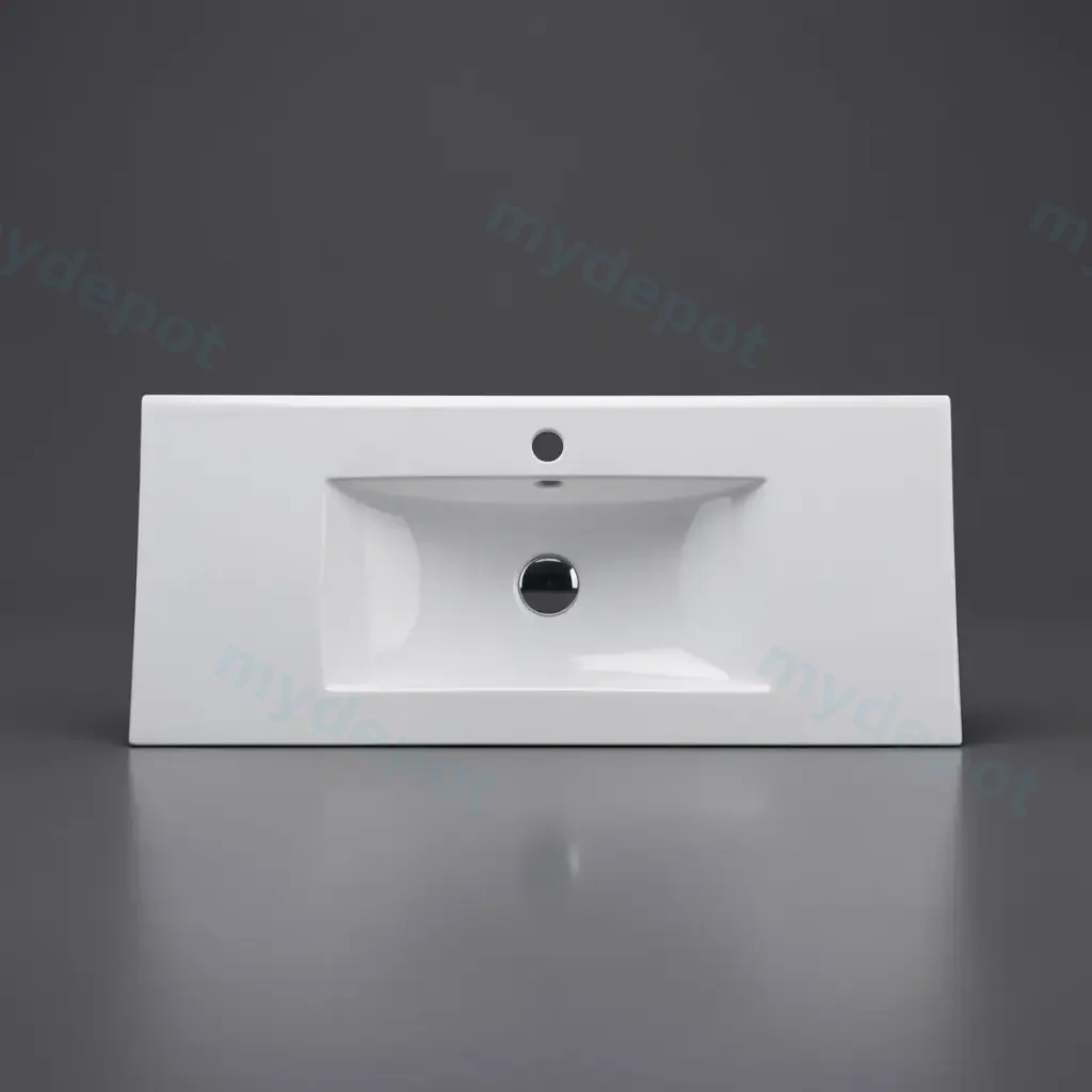 [50136] 910*370*190mm Gloss White Slim Ceramic Top With Mixer Hole