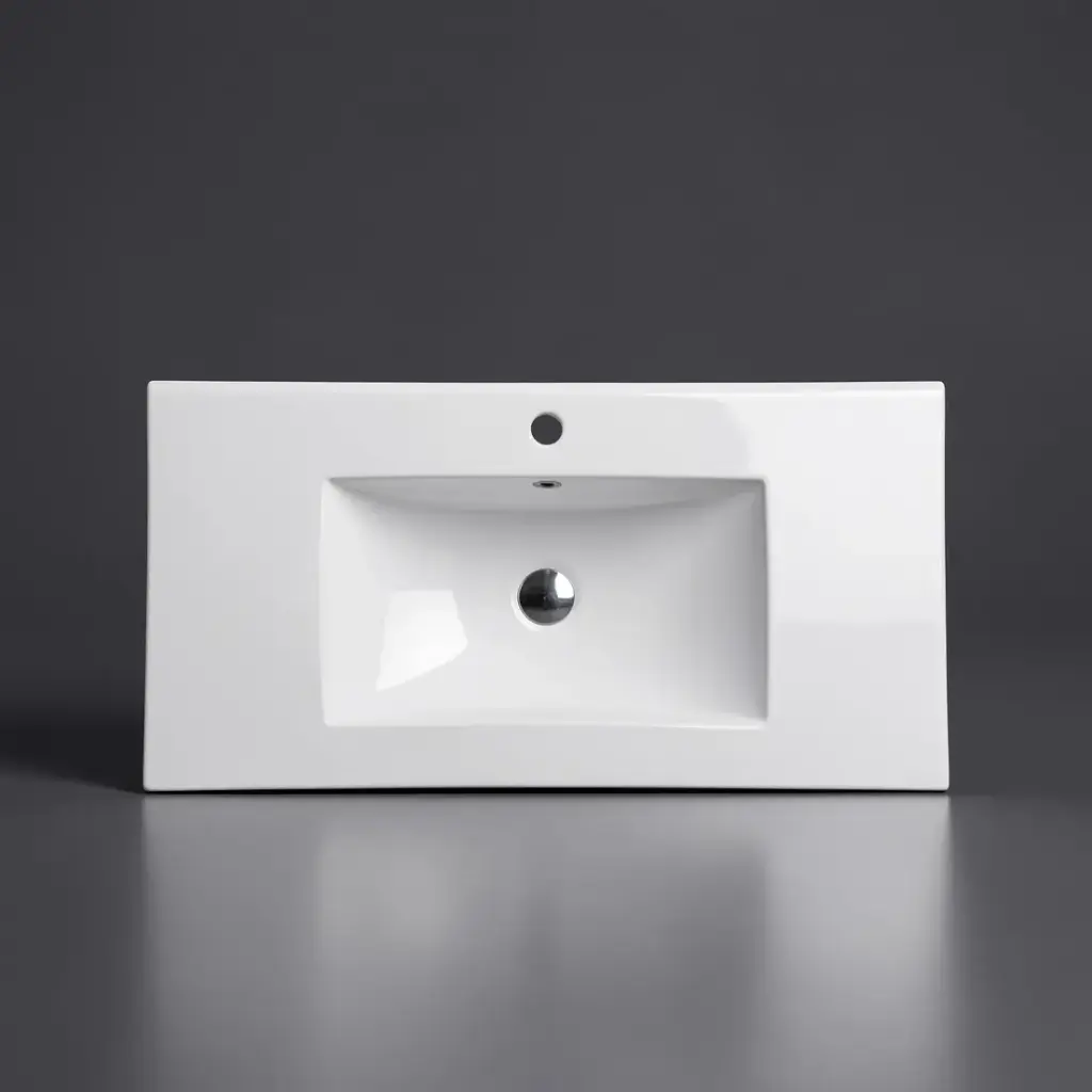 [50135] 910*470*180mm Gloss White Ceramic Top With Mixer Hole