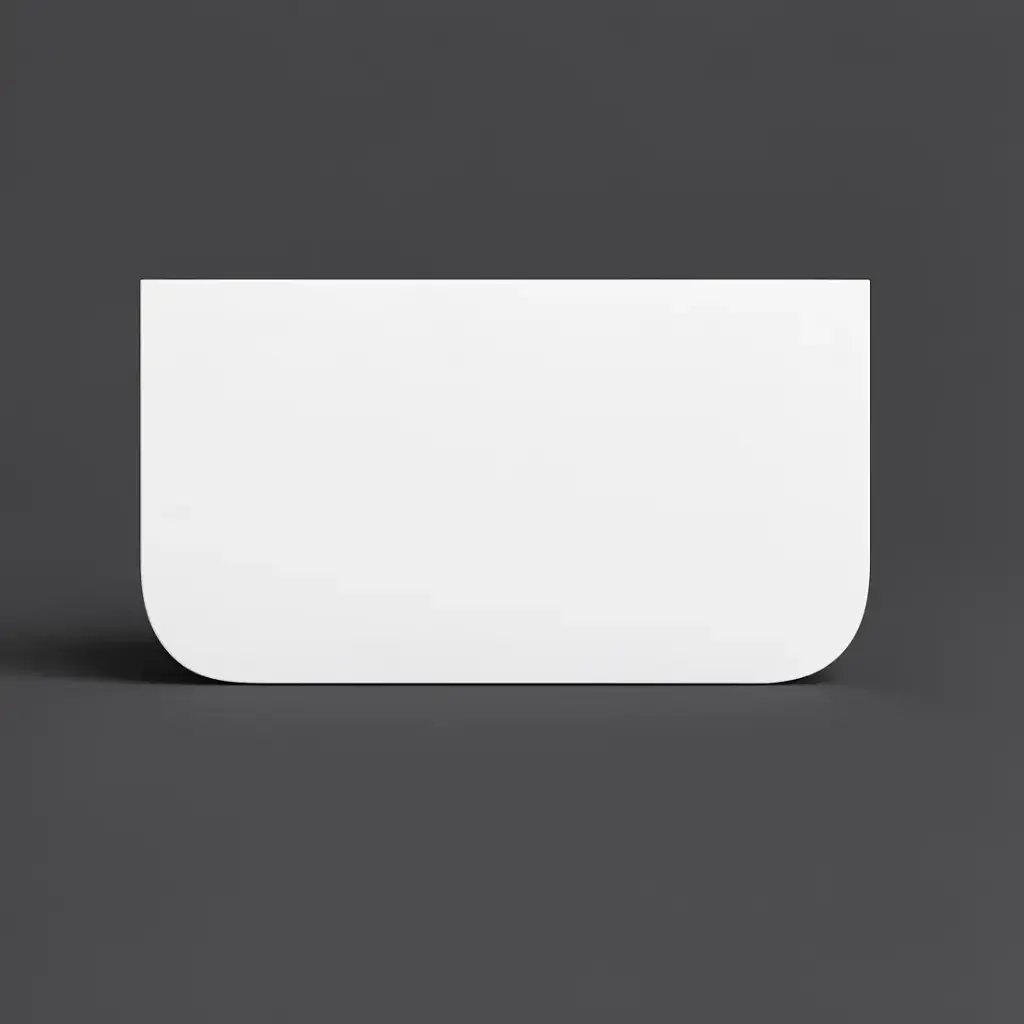 900mm Matte White Sintered Stone Top Rounded Corner Benchtop