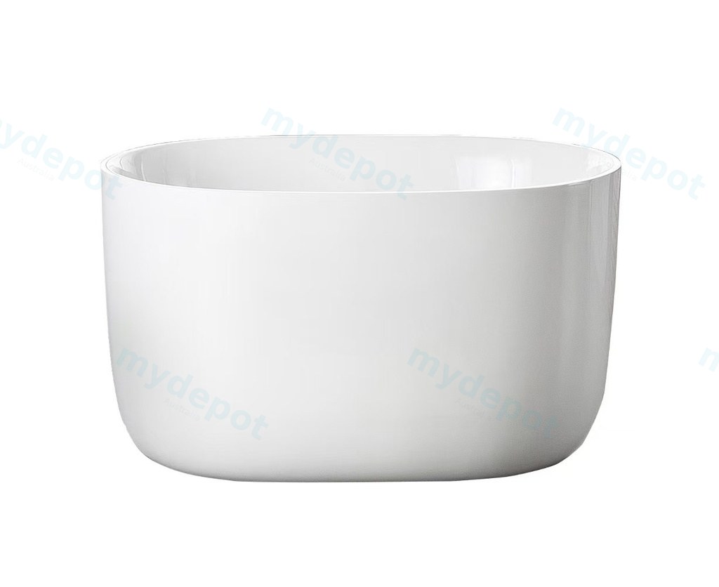 990X710X560mm Gloss White Agena Acylic Free Standing Mini Bath None Overflow 40mm Waste+Pipe Supplied