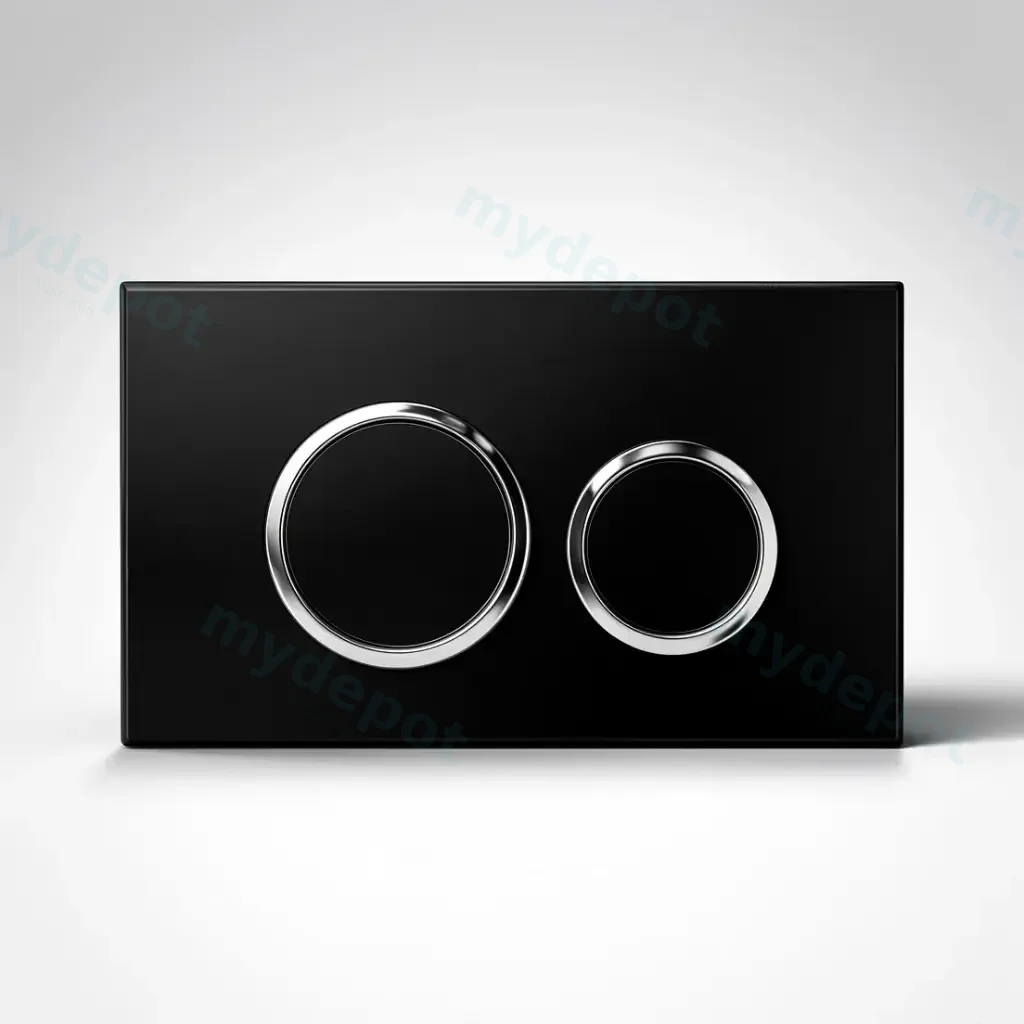 [50281] Access Plate Round Button Black