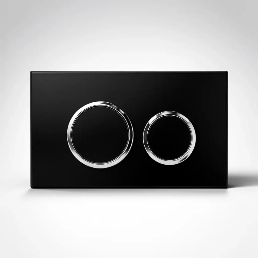 [50281] Access Plate Round Button Black