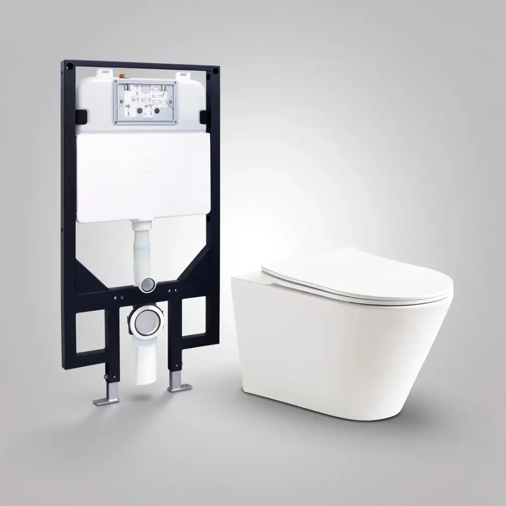 [56216] Agena R&T Inwall Wall Hung Toilet Suite Agena Tonardo Rimless Flush Wall-Hung Pan