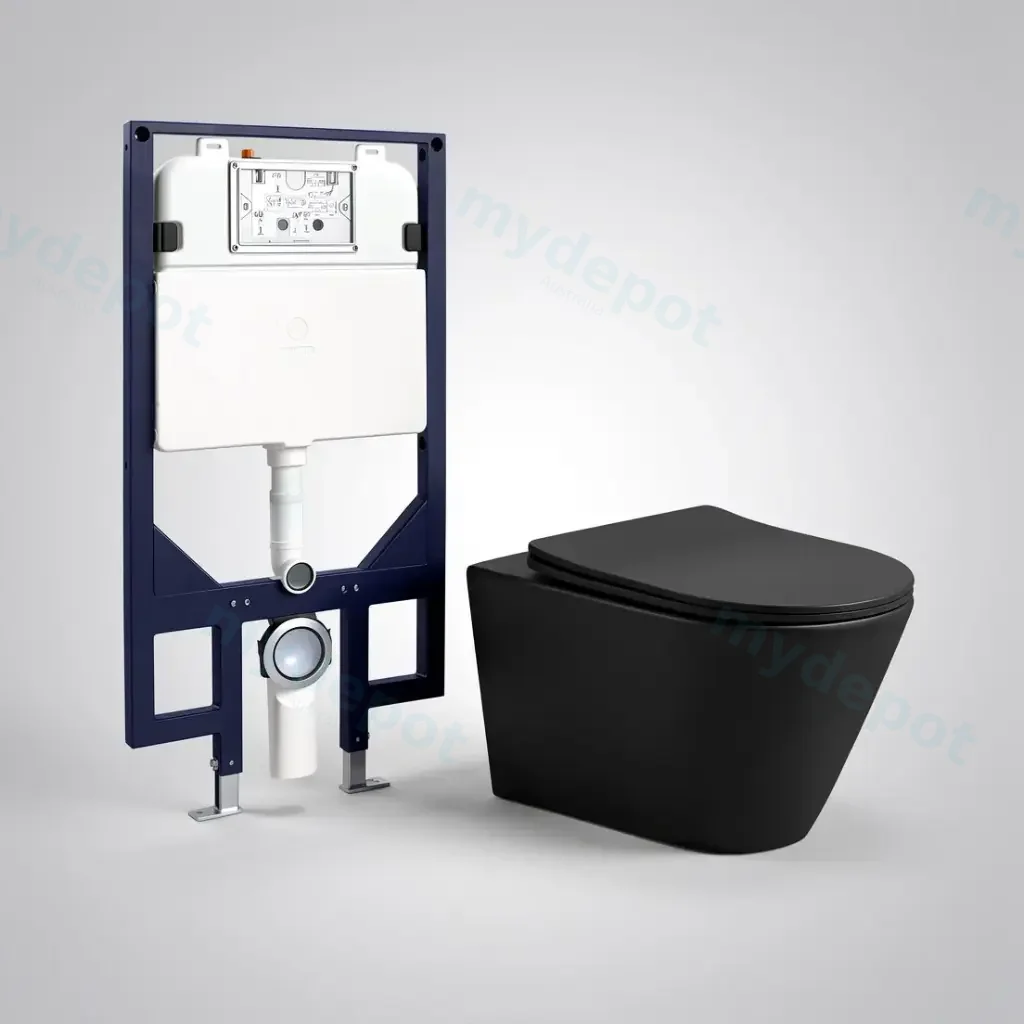 Agena R&T Inwall Wall Hung Toilet Suite Agena Tonardo Rimless Flush Wall-Hung Pan