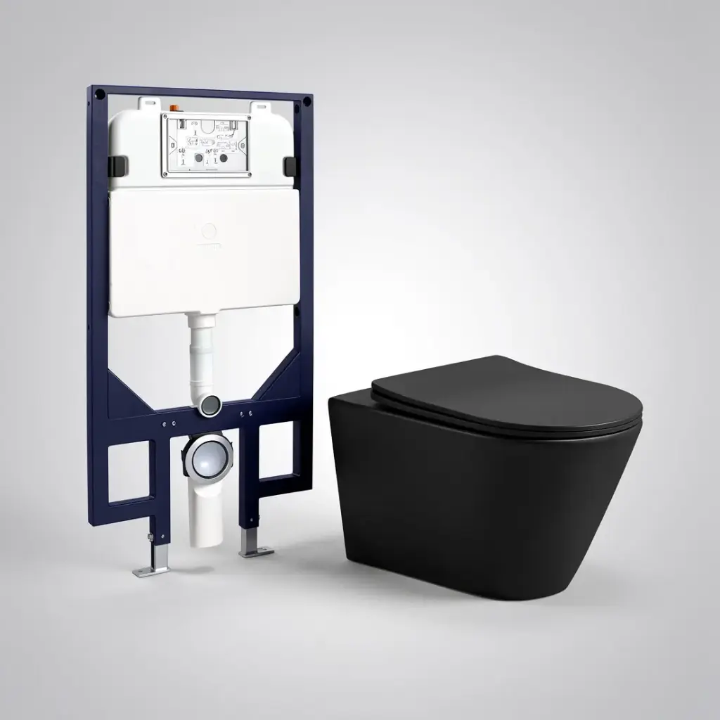 [56217] Agena R&T Inwall Wall Hung Toilet Suite Agena Tonardo Rimless Flush Wall-Hung Pan