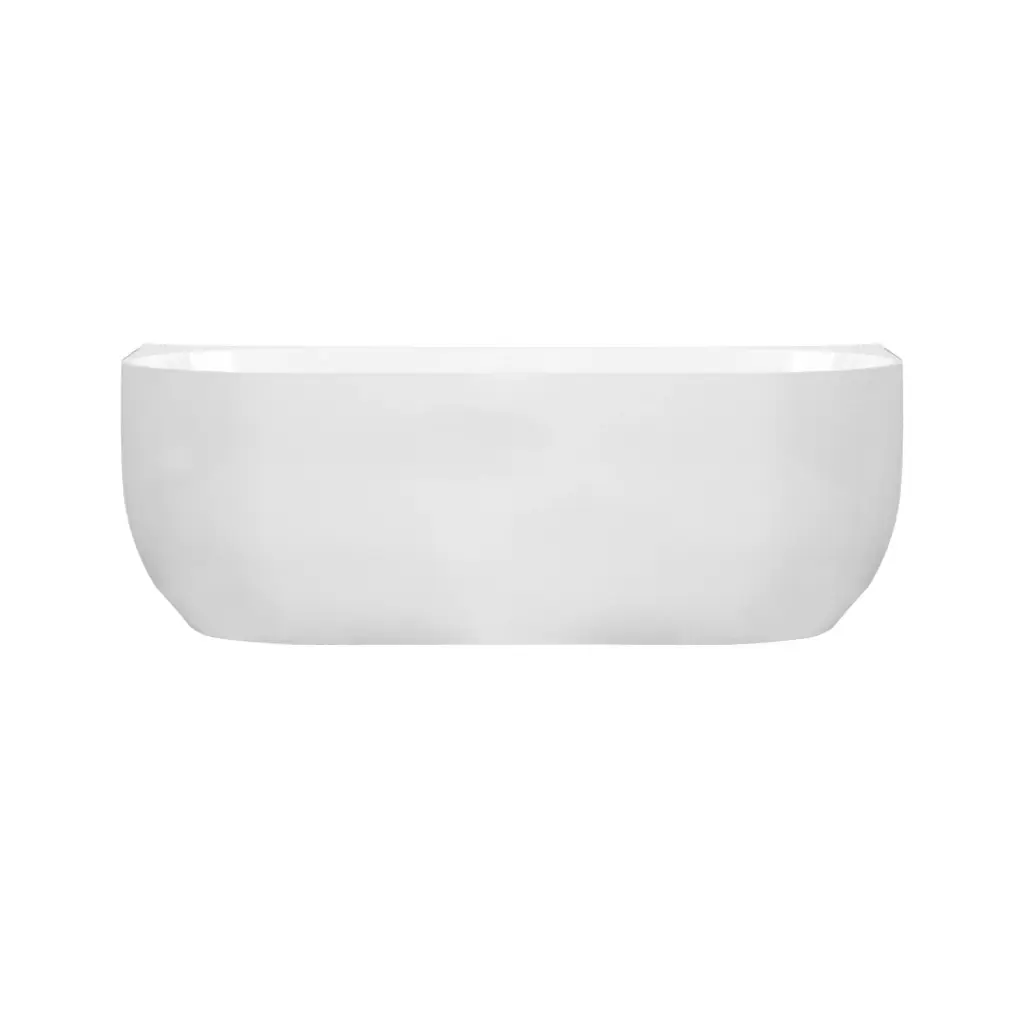 Anna Series 1500x830x580mm Gloss White Back To Wall Bathtub With Overflow