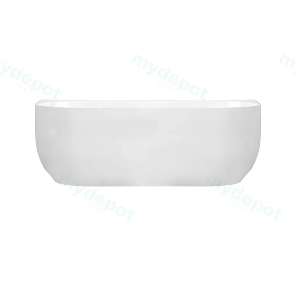 Anna Series 1700x880x580mm Gloss White Back To Wall Bathtub With Overflow
