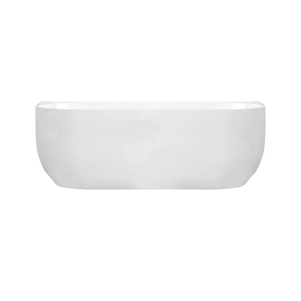 Anna Series 1700x880x580mm Gloss White Back To Wall Bathtub With Overflow