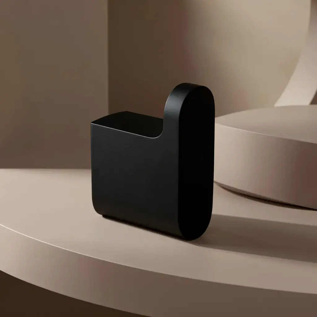 [40089] Au Black Round Robe Hook