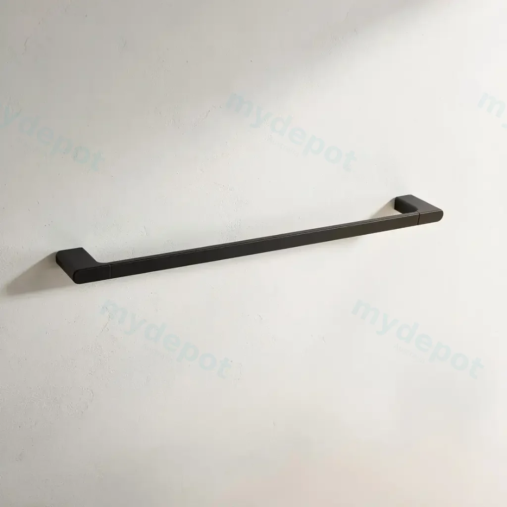Au Black Single Towel Rail 800mm