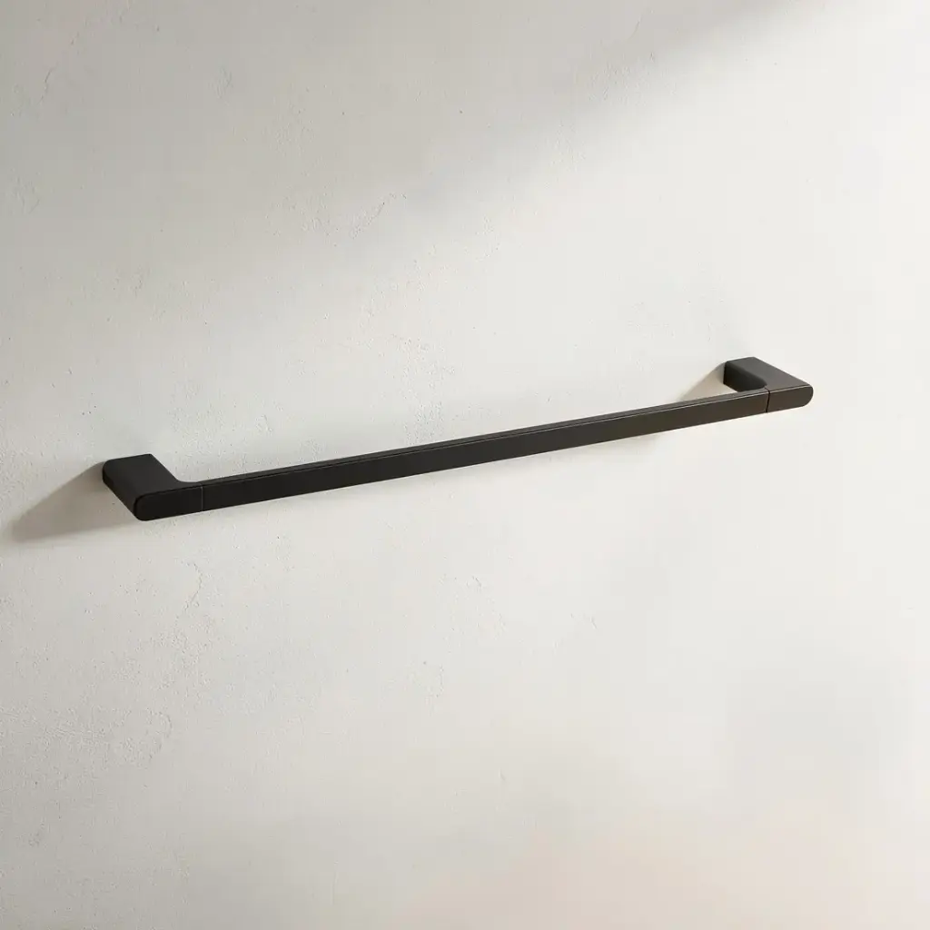 [40077] Au Black Single Towel Rail 800mm