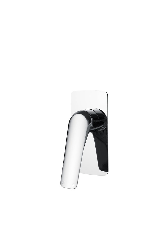 [40070] Au Square Chrome Shower/Bath Wall Mixer