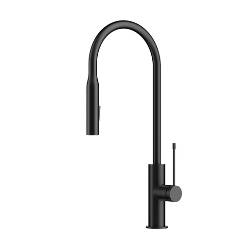 [43817] Aziz Pull Out Sink Mixer(Matt Black/Chrome)