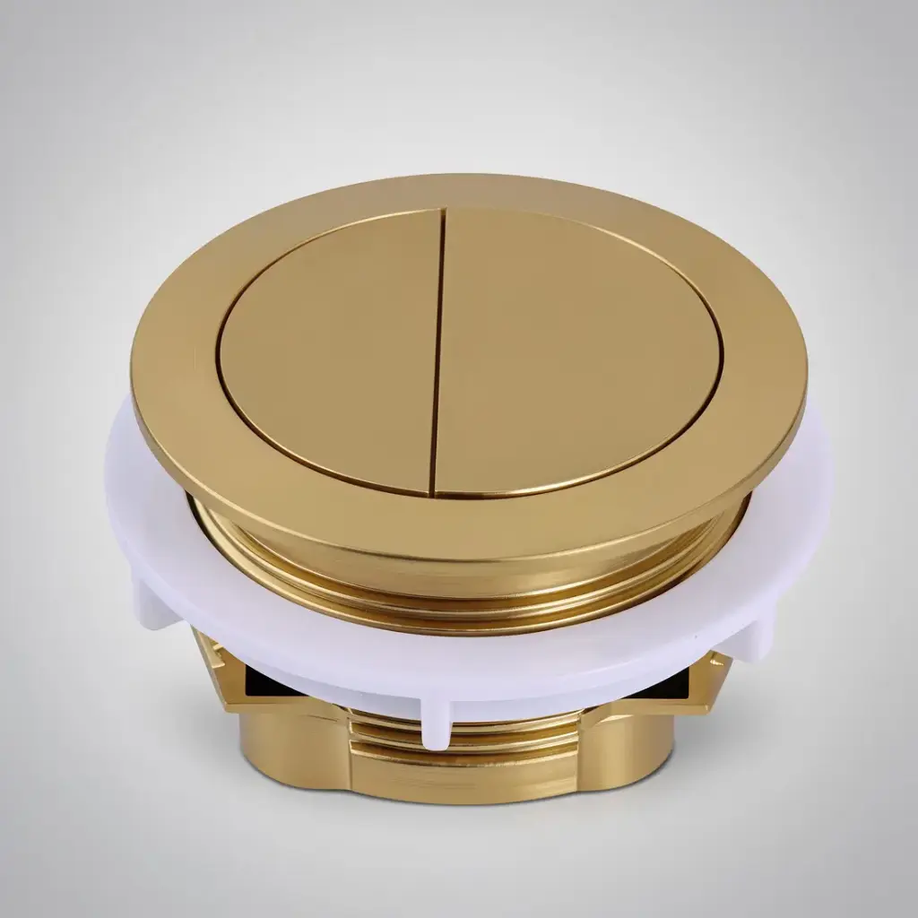 [50359] BTW Cistern Brushed Gold Round Button