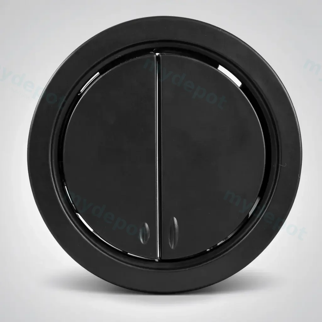 [50360] BTW Cistern Matt Black Round Button