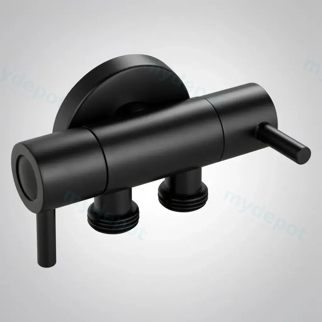 Bathroom Solid Brass Black Toilet Bidet Spray 1 Inlet 2 Outlet Diverter Only