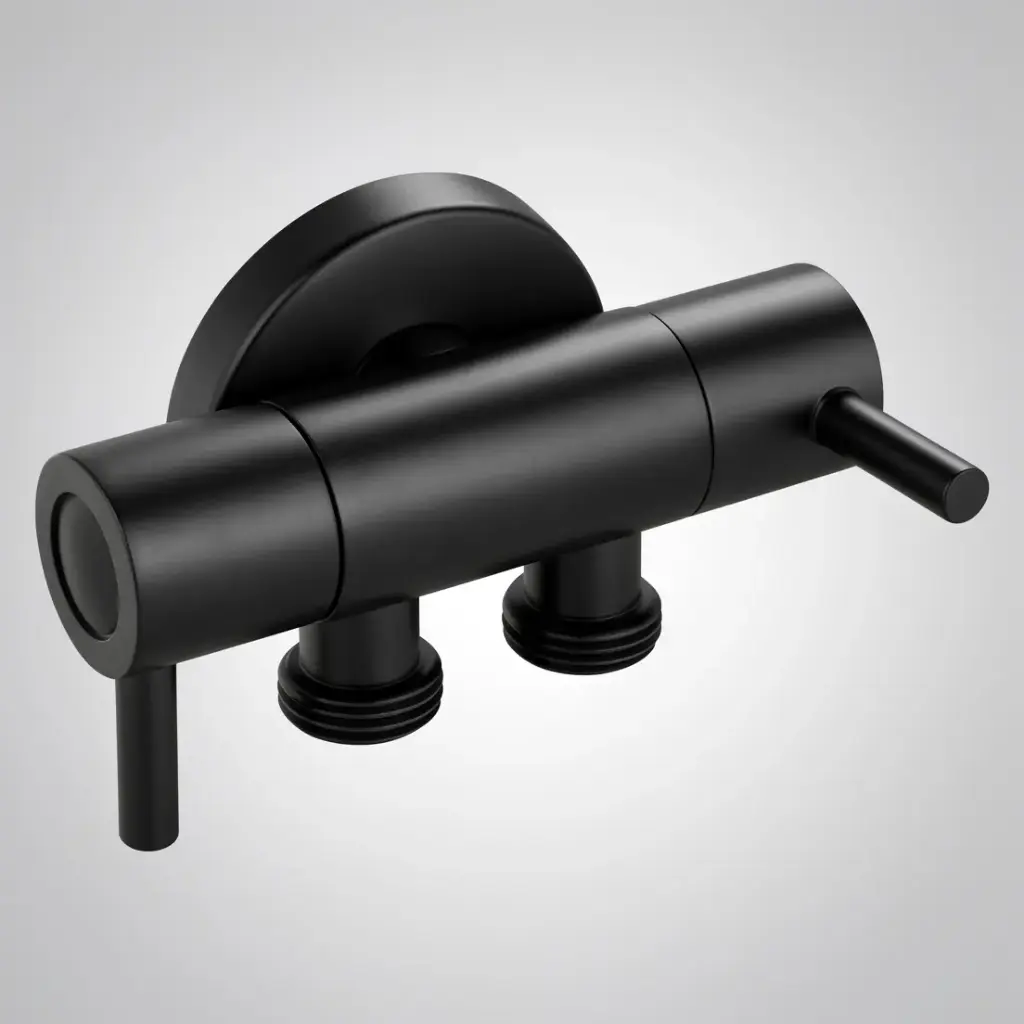 [41330] Bathroom Solid Brass Black Toilet Bidet Spray 1 Inlet 2 Outlet Diverter Only