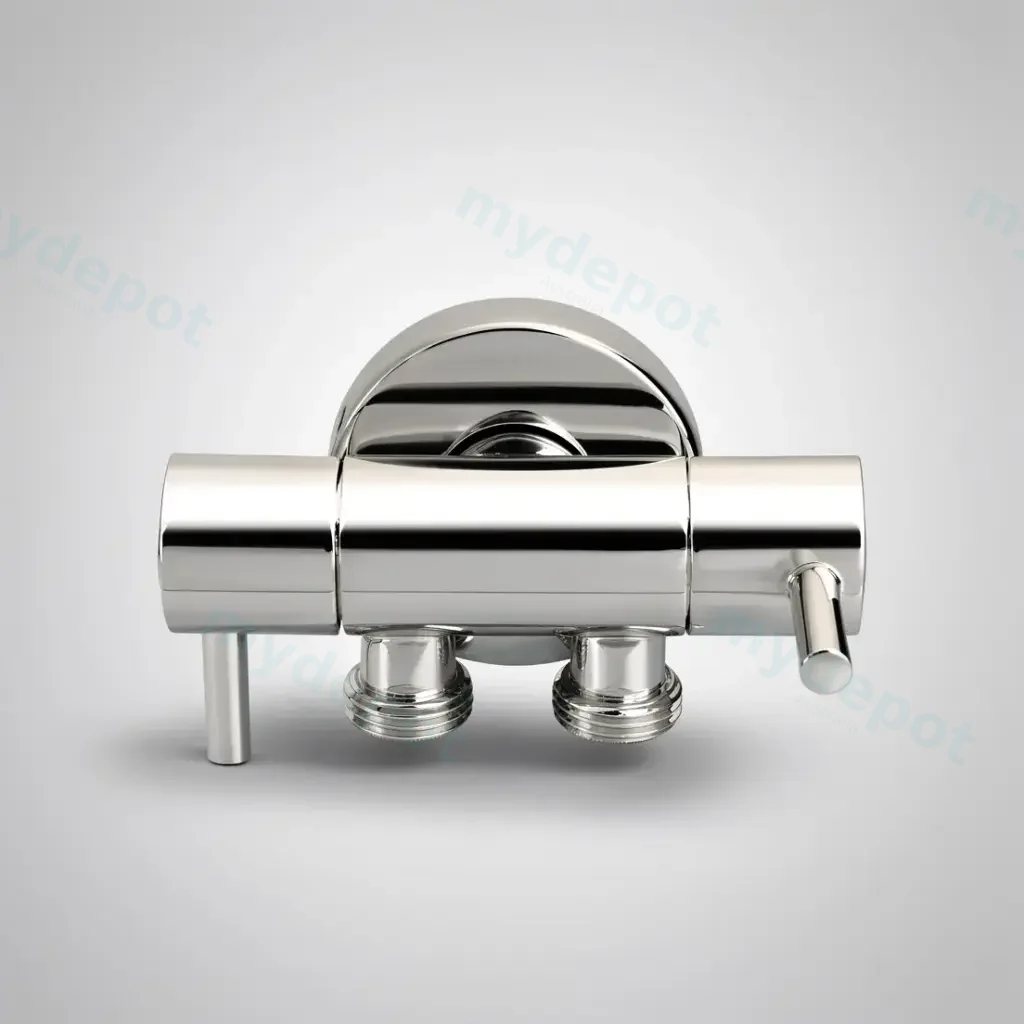 [41476] Bathroom Solid Brass Chrome Toilet Bidet Spray 1 Inlet 2 Outlet Diverter Only