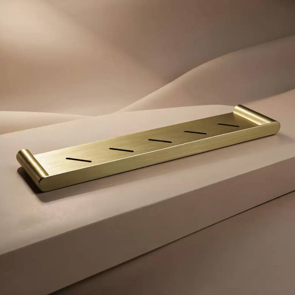[40920] Bellino Brushed Yellow Gold Shower Shelf