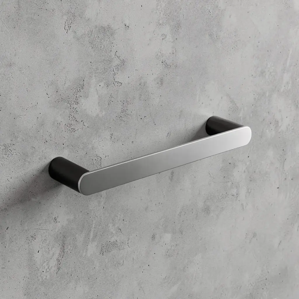 [40902] Bellino Chrome & Matte Black Hand Towel Rail 300mm